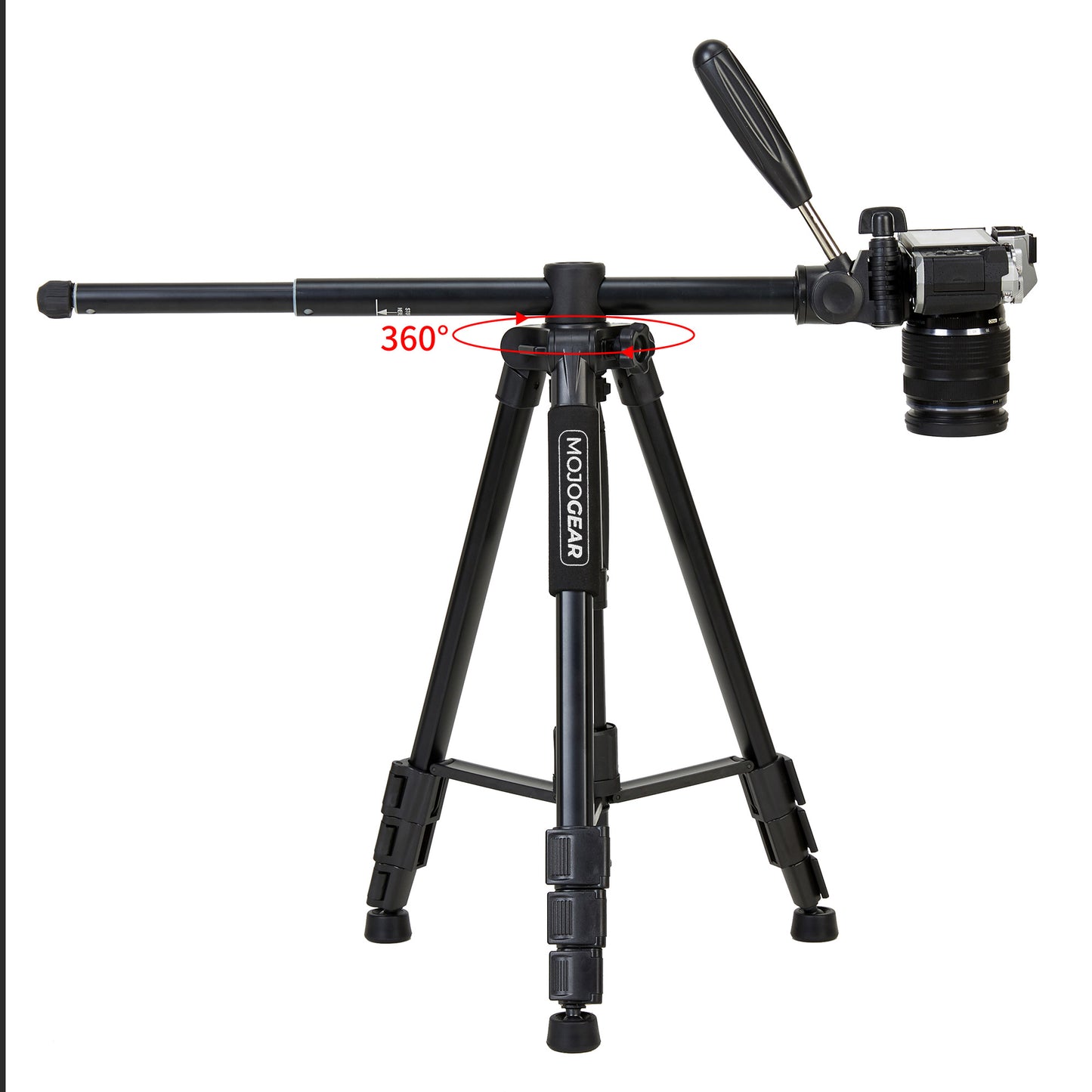 MOJOGEAR 167cm 3-in-1 statief: driepoot, monopod & horizontale arm