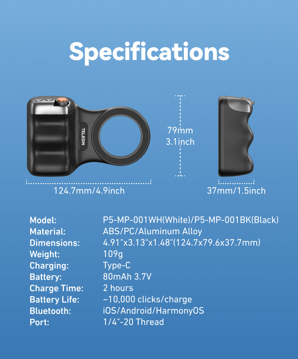 Telesin Fun Shot Magnetic Grip 2 - Black