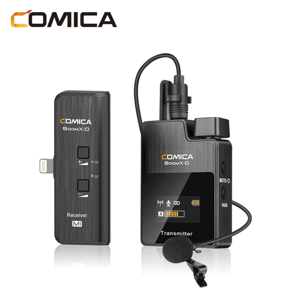 Comica BoomX-D MI1 draadloze microfoon-set met 1 zender en Lightning-ontvanger voor iPhone