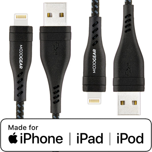 2x MOJOGEAR Apple Lightning naar USB kabel Extra Sterk [DUOPACK]