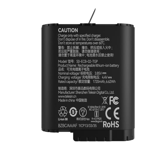 Telesin Batterij (Double Arc) voor GoPro 9 / 10 / 11 / 12 - 1720 mAh - GoPro Accu's en opladers