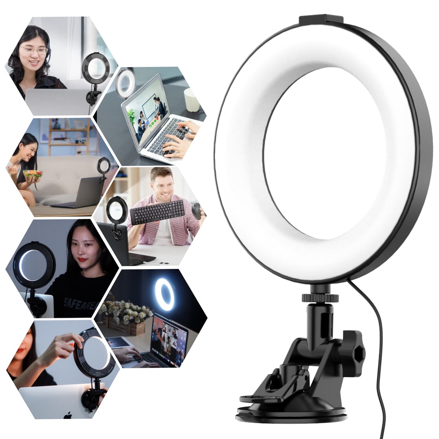 VIJIM CL05 Ring light for video calls - with suction cup for laptop / computer / monitor