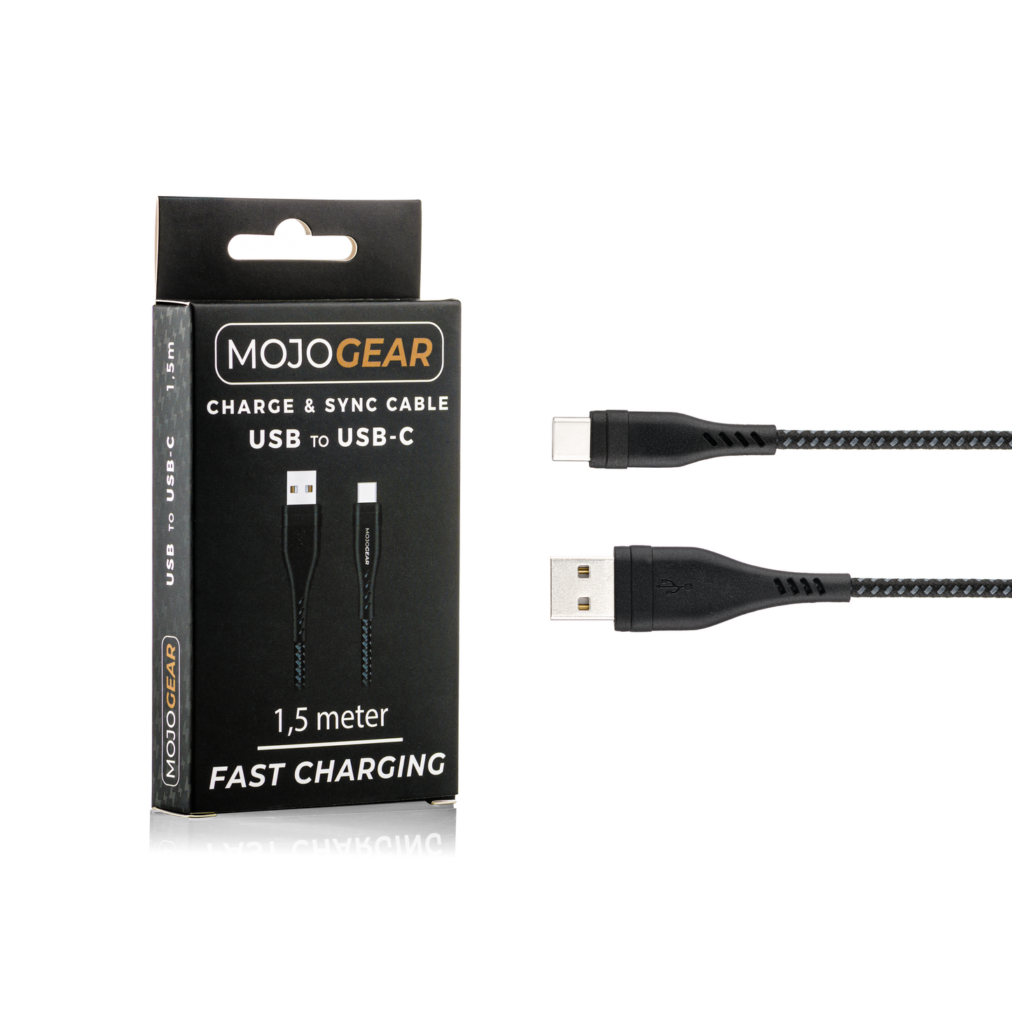 MOJOGEAR CHARGE+ 65W snellader met USB naar USB-C kabel 1,5 meter | Geschikt voor Samsung/iPhone 15/16