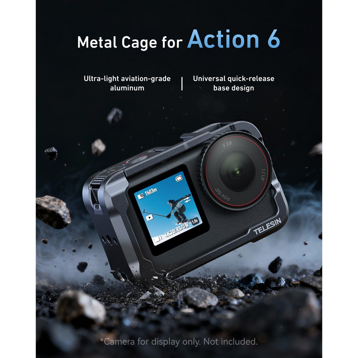 Telesin Metal Cage for DJI Osmo Action 6 - Gray