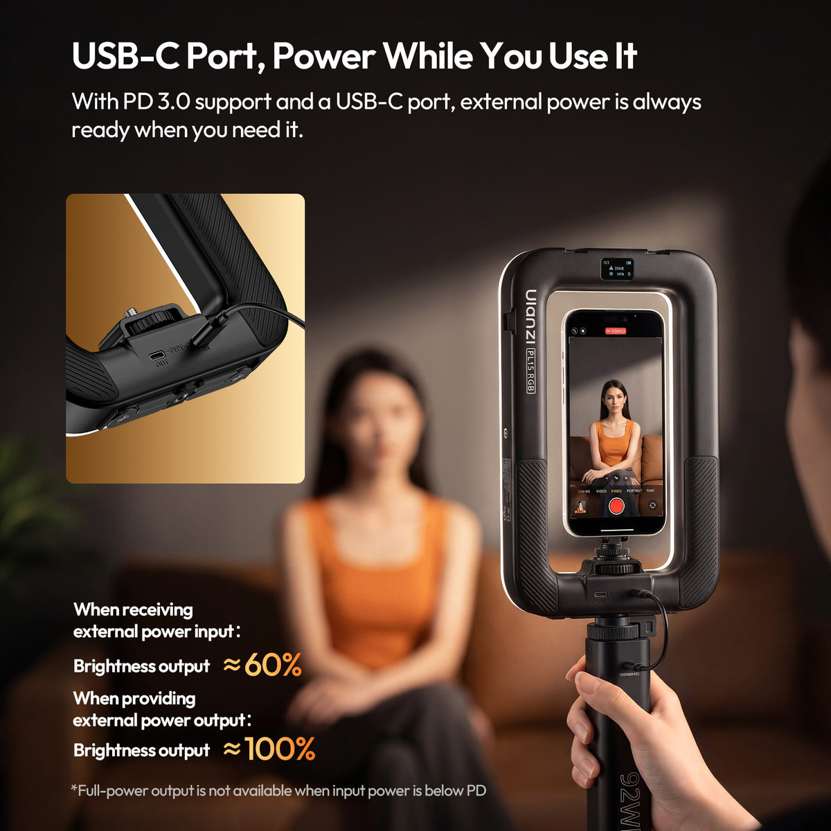 Ulanzi PL15RGB Ringlamp Video Rig voor smartphone - MagSafe