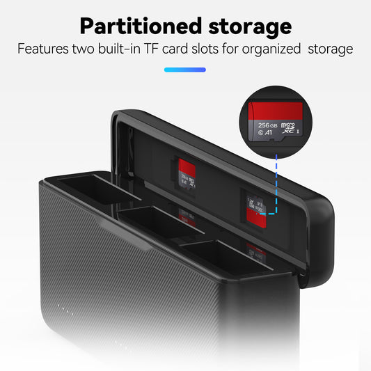 Telesin Pocket Oplaadbox voor DJI Osmo Action 5/4/3 (3 slots) - GoPro Accu's en opladers
