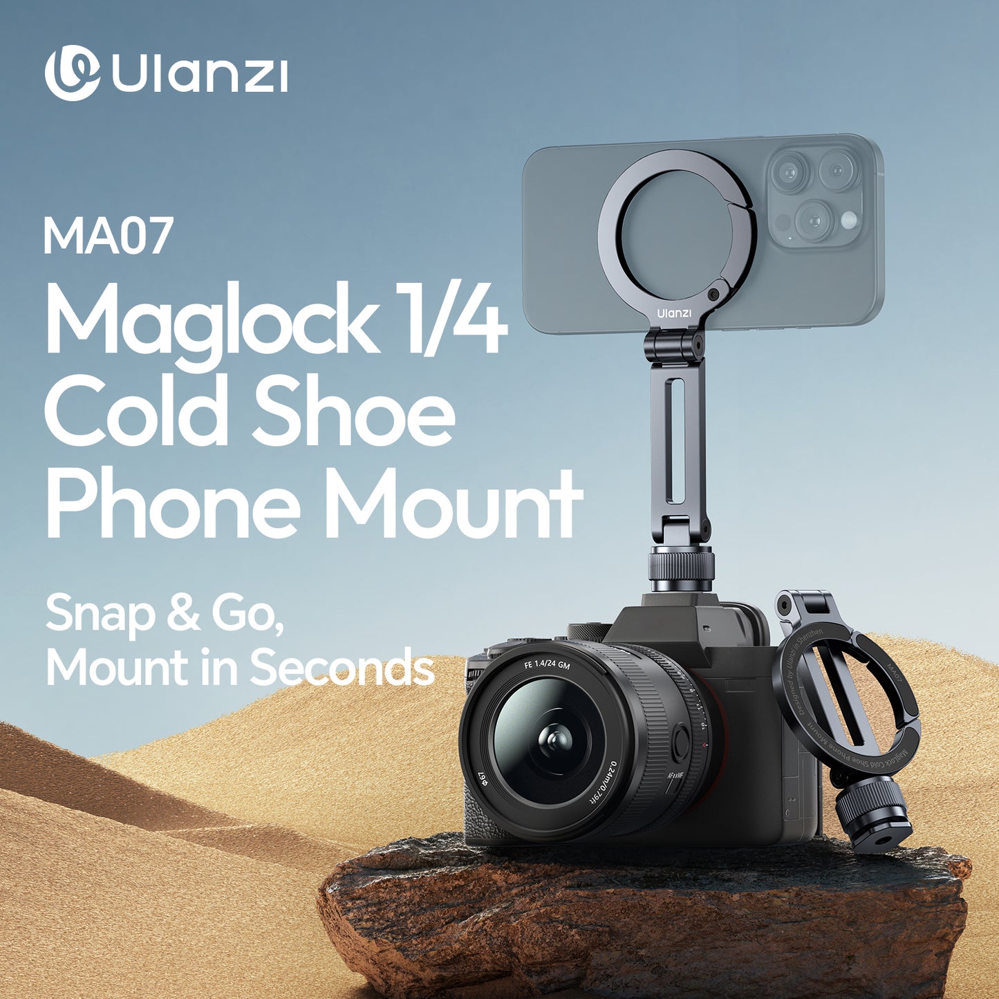 Ulanzi MA07 MagLock telefoonhouder voor statief & Cold Shoe - Telefoon en Tablethouders