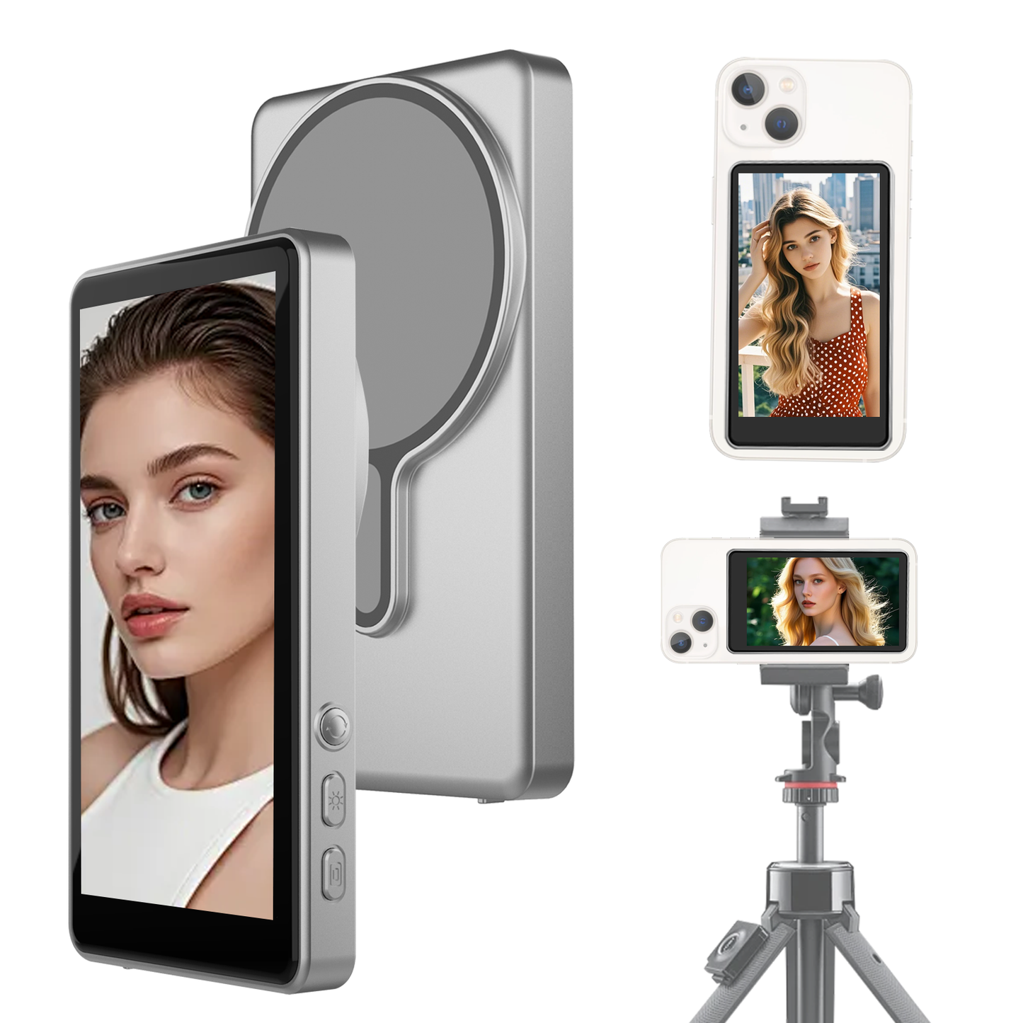 MOJOGEAR VS2 Selfie Vlog Monitor voor iPhone en Android - Donkergrijs