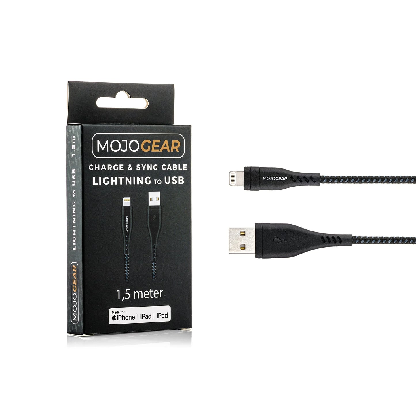 2x MOJOGEAR Apple Lightning naar USB kabel Extra Sterk [DUOPACK]