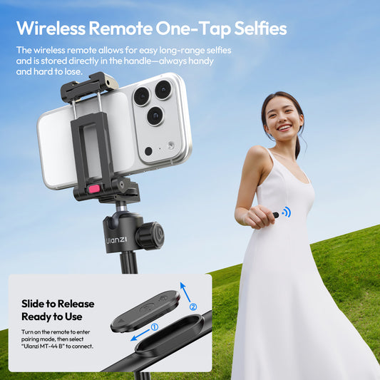 Ulanzi MT-44 B 2-in-1 Selfiestick Statief 150cm + remote - Selfiesticks