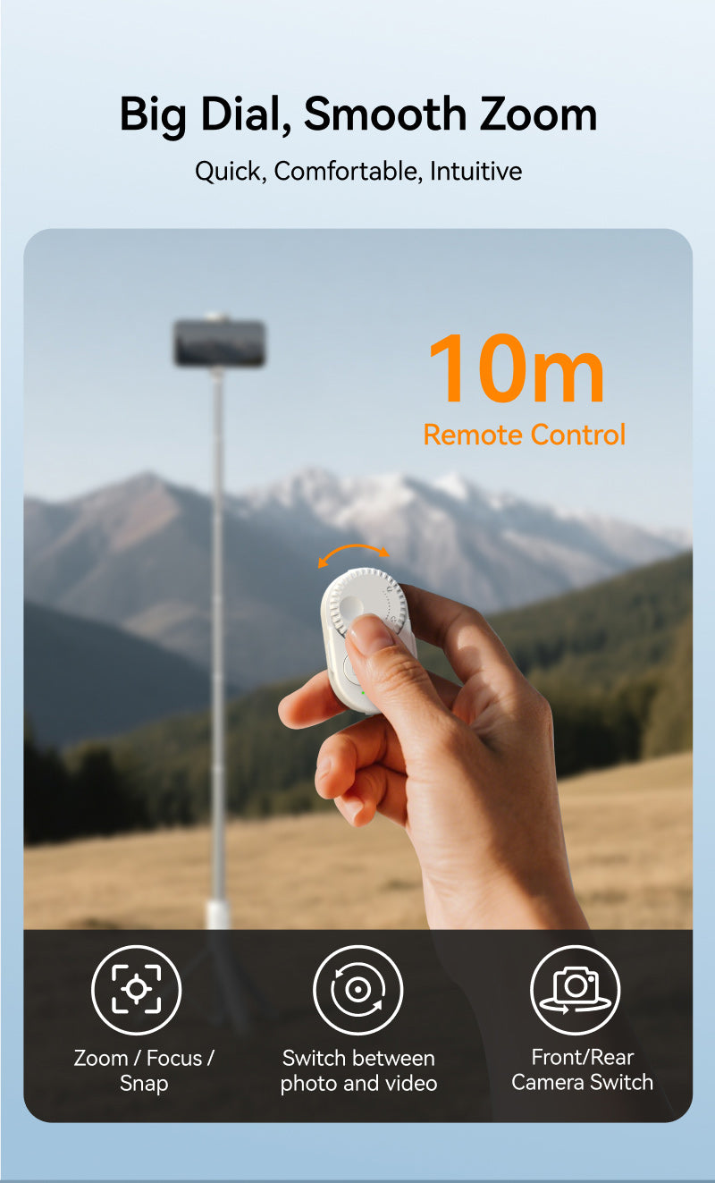 Telesin Selfiestick Statief voor smartphone met remote - Wit