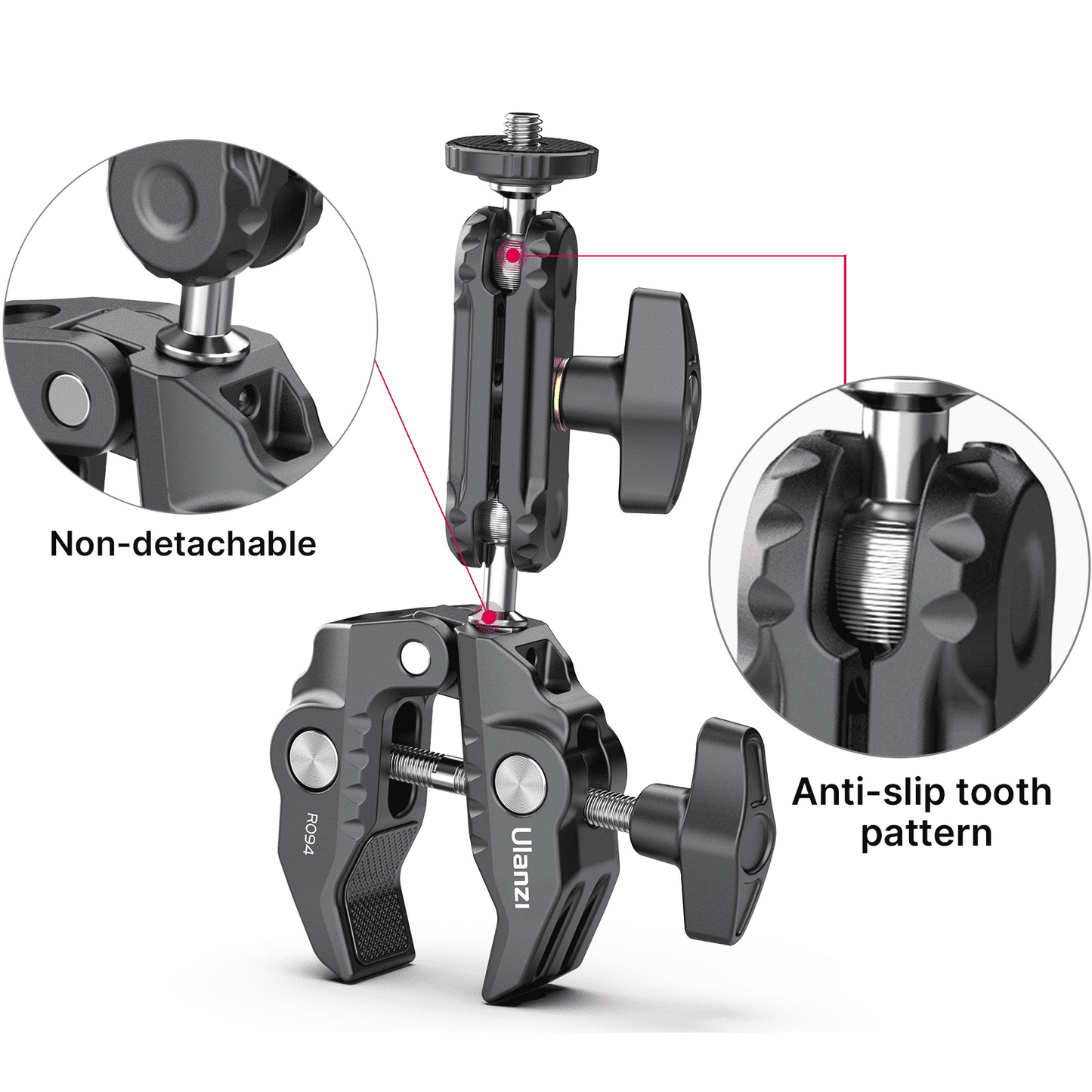 Ulanzi R094 Super Clamp - Buisklem met balhoofd en Magic Arm