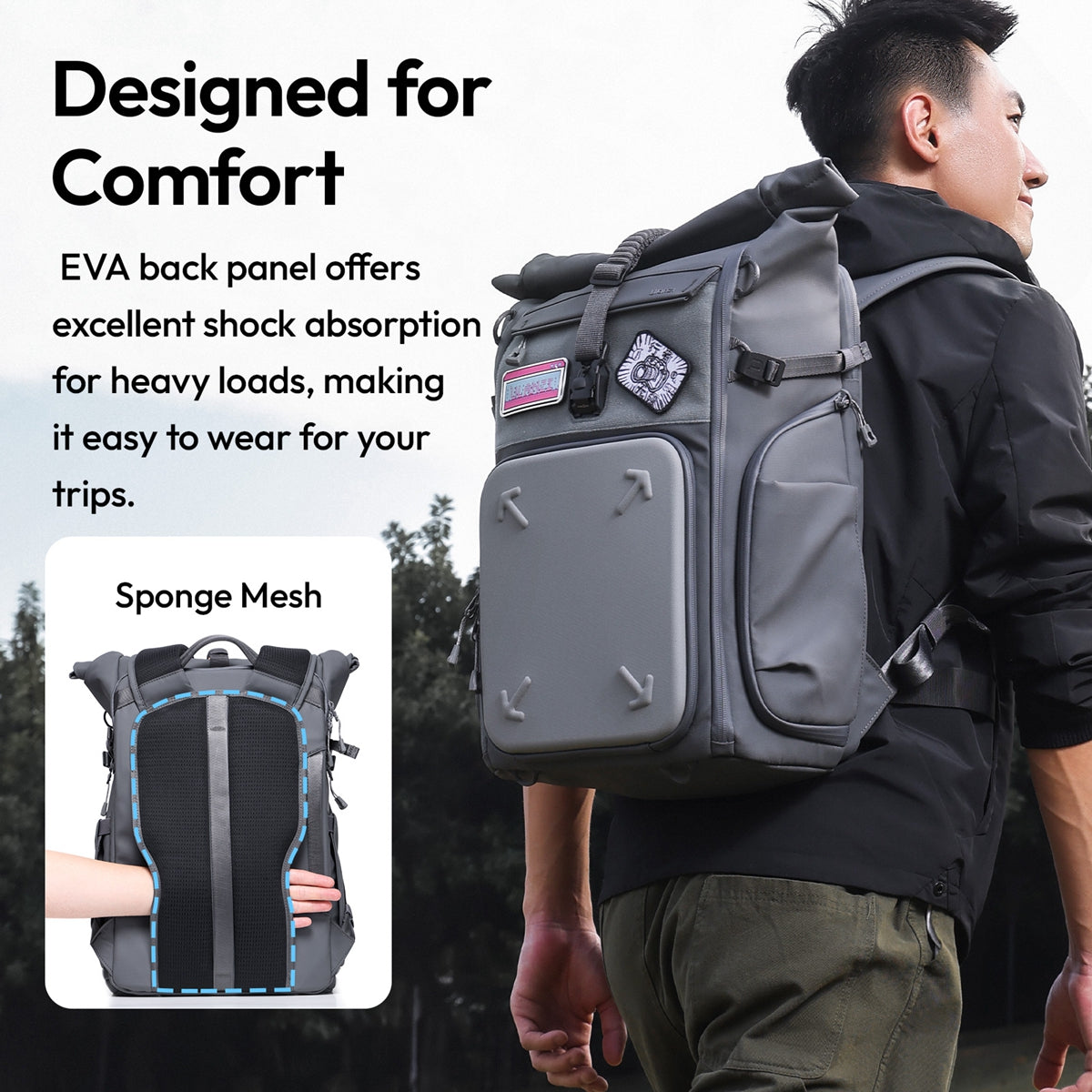 Ulanzi BP04 Hard Shell Rugzak 25 liter met Find My Tracker - Cameratassen