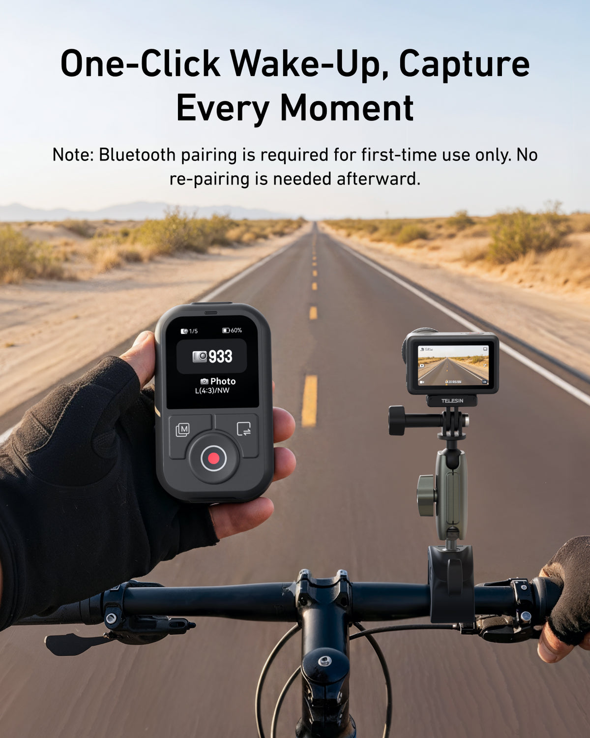 Telesin T13 Bluetooth Remote for DJI Osmo Action - Waterproof