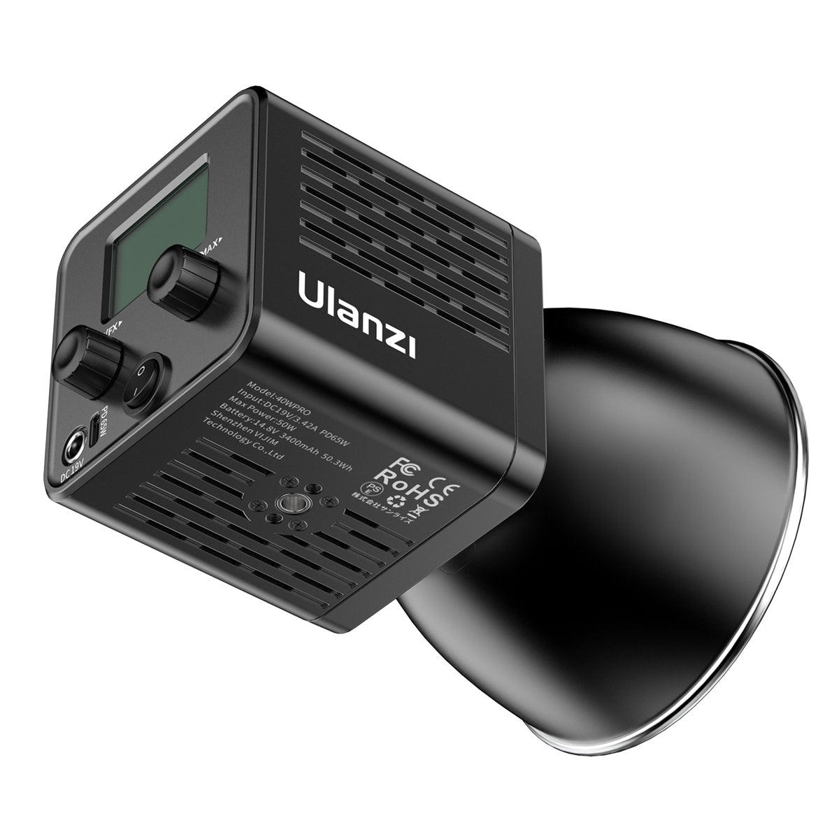 Ulanzi 40W PRO COB Lamp Bi-Color met accu & USB-C - tot 50W - Videoverlichting