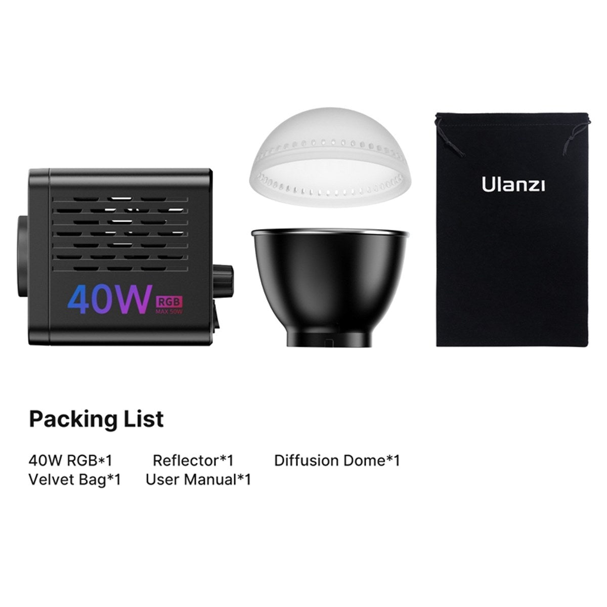 Ulanzi 40WRGB COB Lamp RGB with built-in battery
