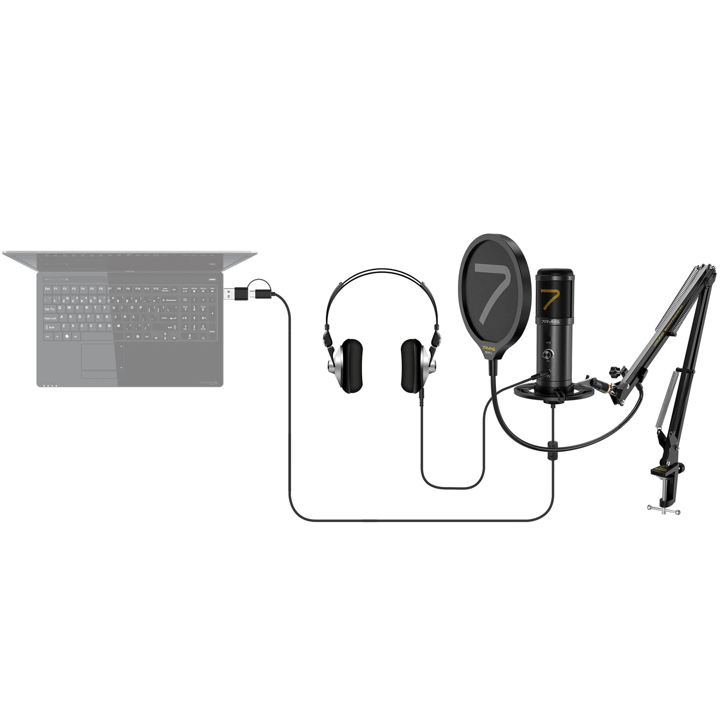 7RYMS AU01-K1 USB Microphone Kit with Table Clamp