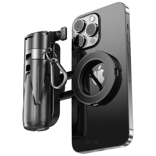 MOJOGEAR TS2 6-in-1 Mini Selfiestick Statief & Grip voor telefoon Magnetisch - Zwart - Statieven en toebehoren