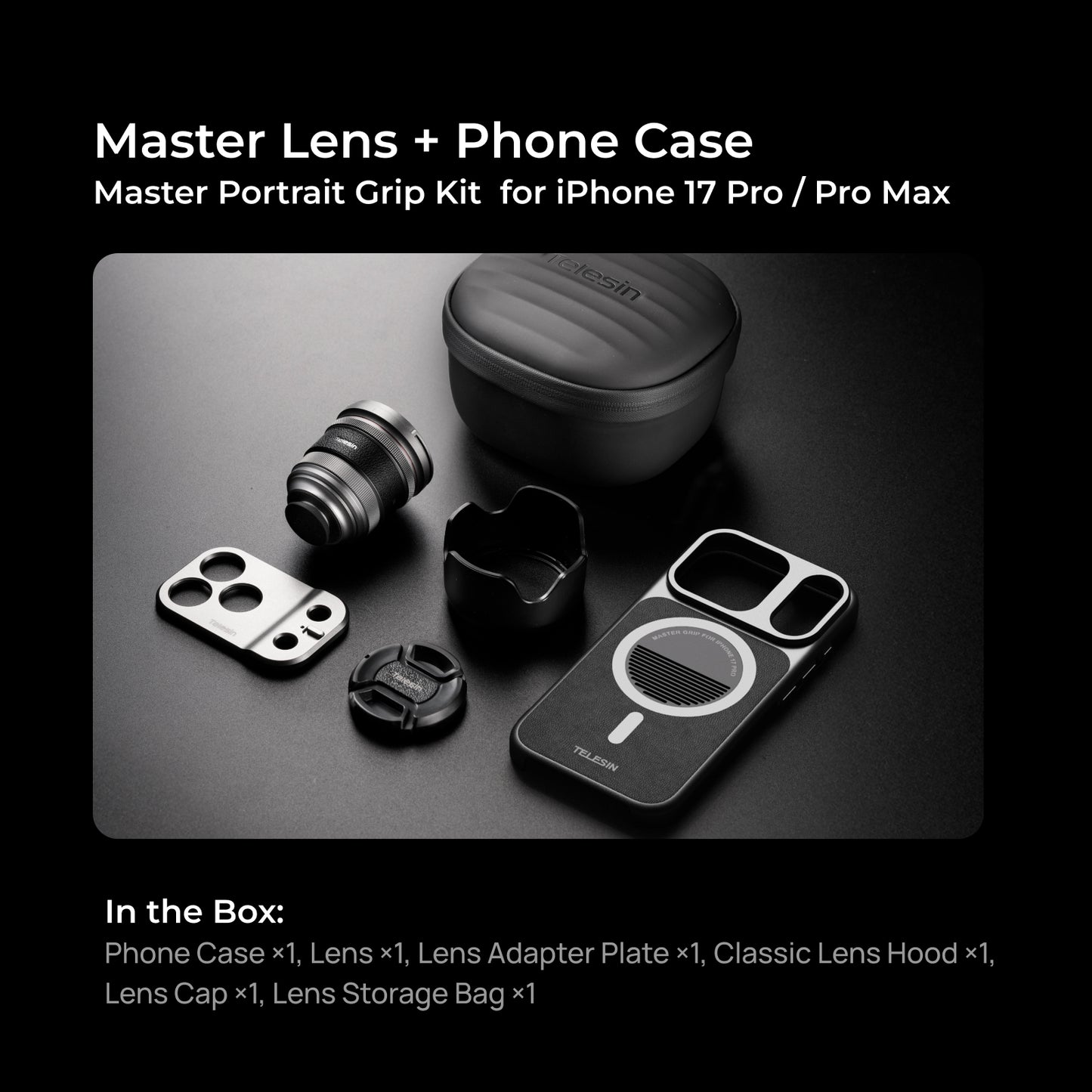Telesin Master Lens 2X Tele voor iPhone 17 Pro Max – Telelens voor Telesin Master Grip