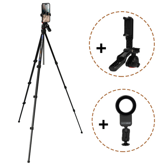 MOJOGEAR Creator GO KIT - Lichtgewicht reisstatief met Video Head & MagSafe mount 153 cm