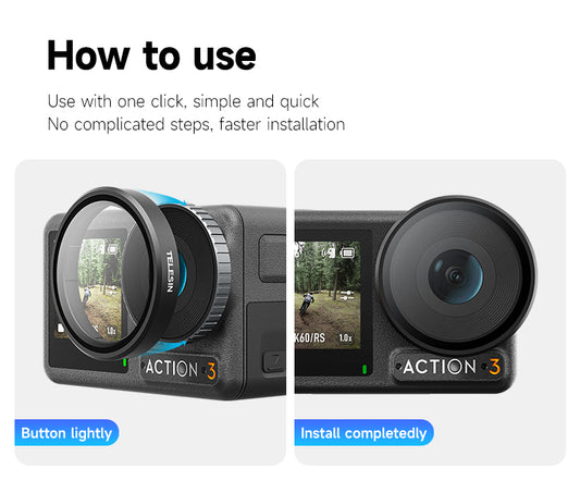 Telesin CPL+ND8/16/32 Lensfilterset (4-pack) voor Osmo Action 3/4 - Lenzen