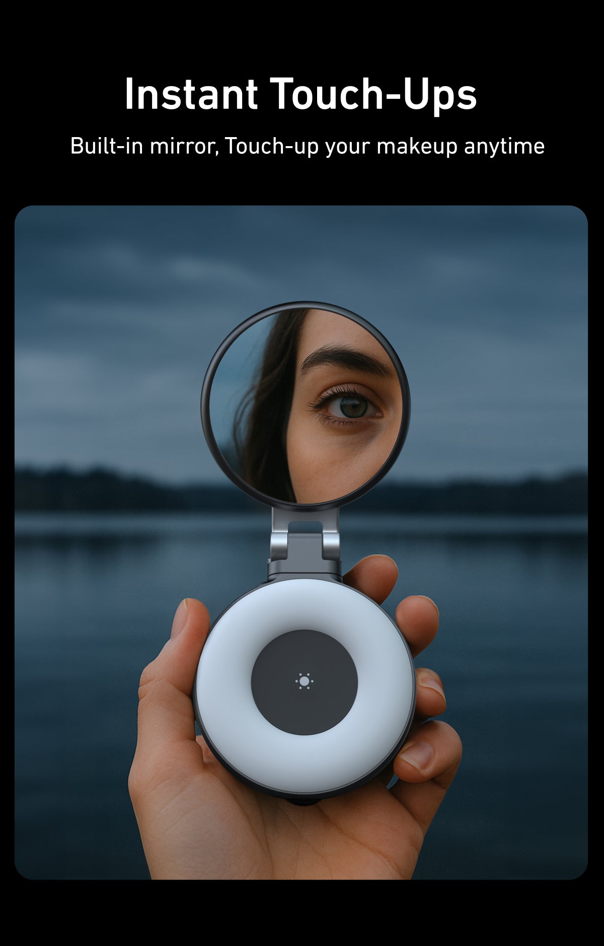 Telesin C03 Rotatable MagSafe Selfie Light + Mirror - Black