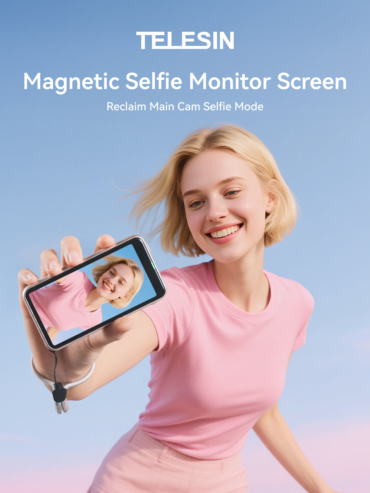 Telesin Selfie Vlog Monitor Magnetisch 4 inch - Champagne