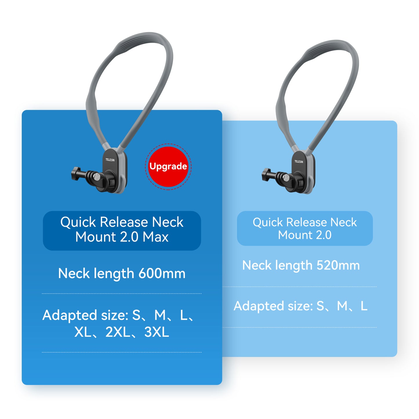 Telesin Neck Mount Quick Release for GoPro - Extra Large