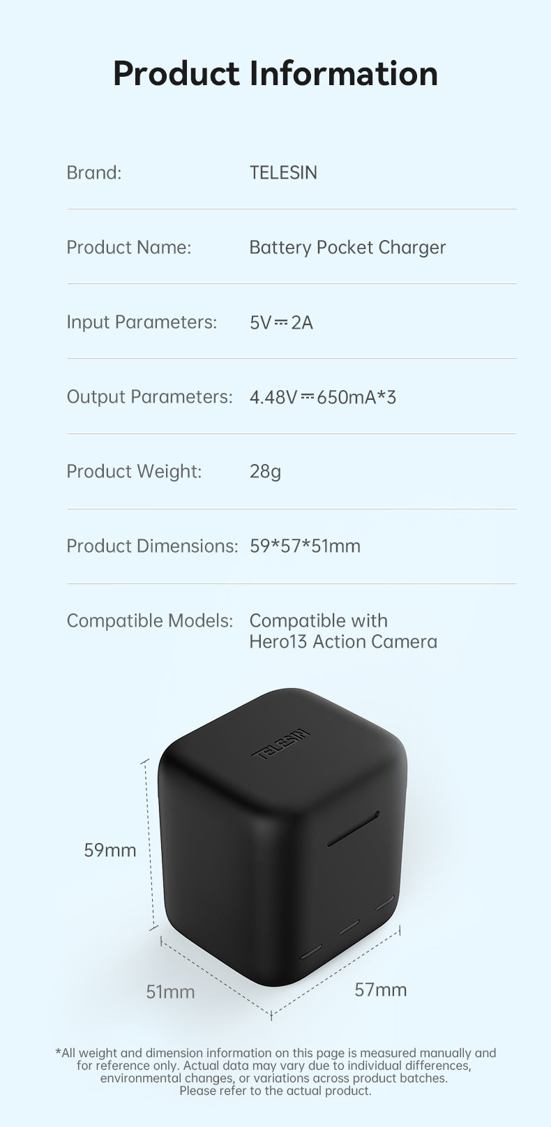 Telesin Battery Charging Box for GoPro Hero 13