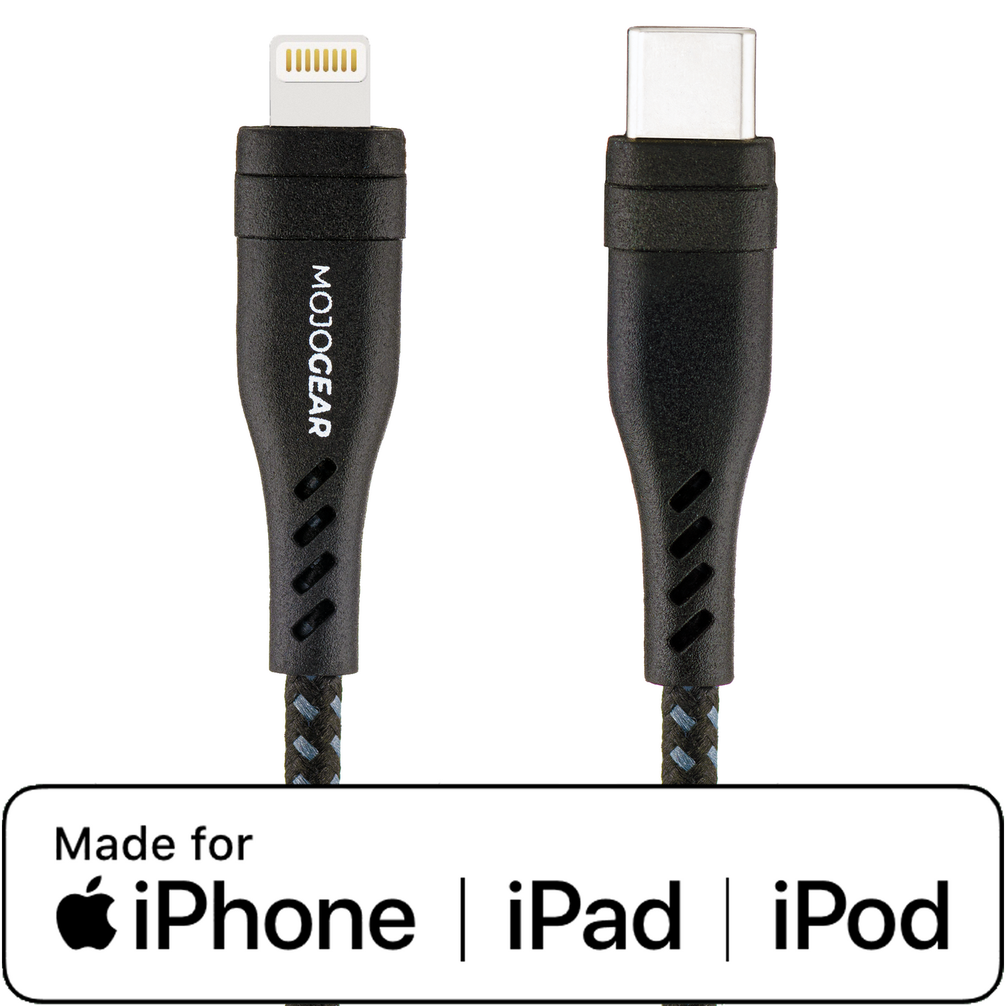 MOJOGEAR CHARGE+ 65W snellader voor iPhone & iPad met Lightning naar USB-C kabel 1,5 meter | Geschikt voor iPhone 11/12/13/14 | iPhone snellader