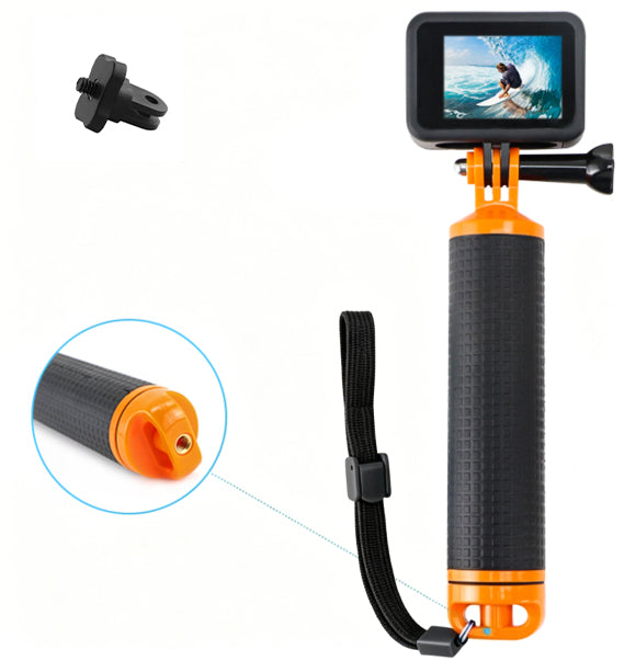 MOJOGEAR Bobber voor actioncam - Zwart/oranje - GoPro Onderwater-accessoires
