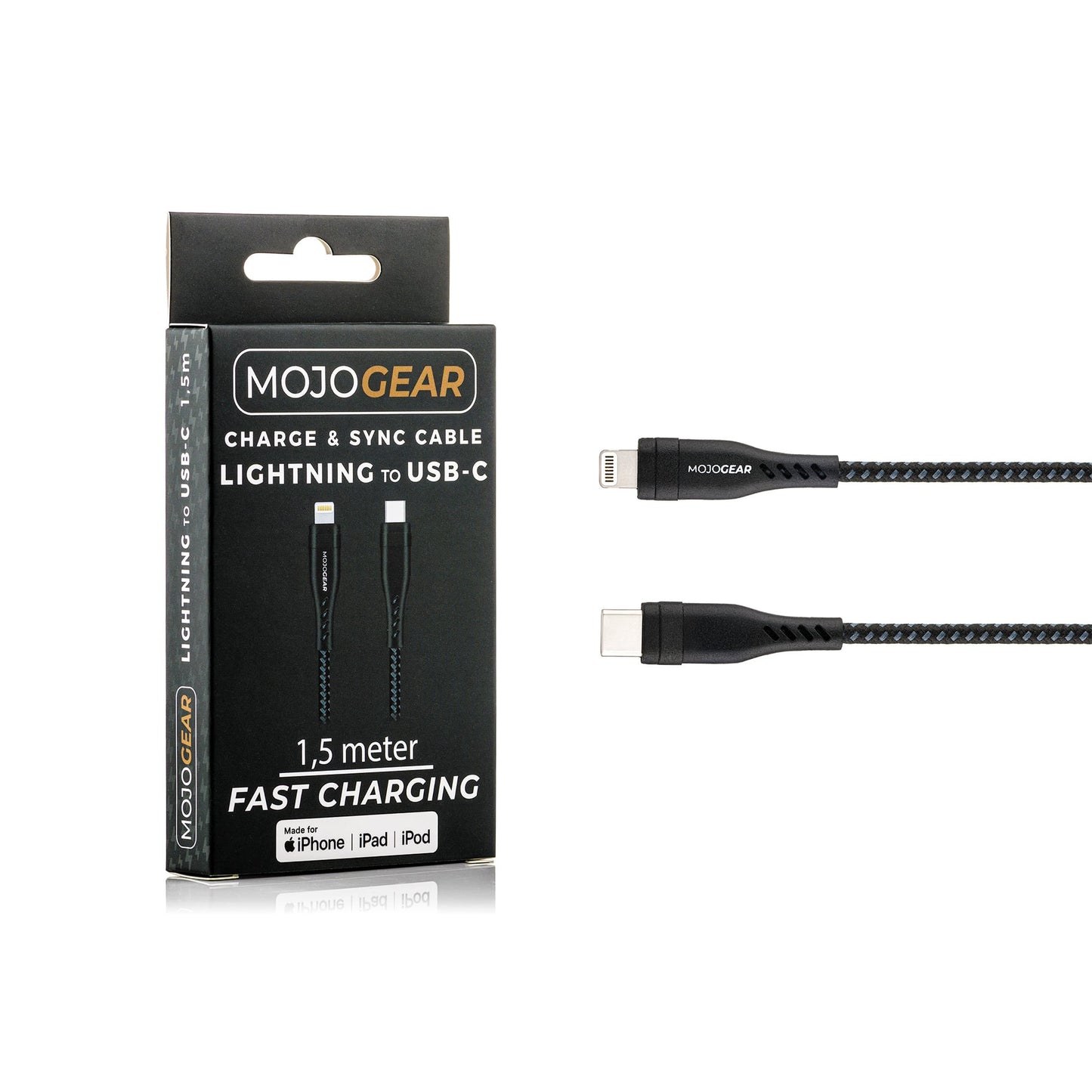 2x MOJOGEAR Apple Lightning to USB-C cable extra strong [DUO PACK]