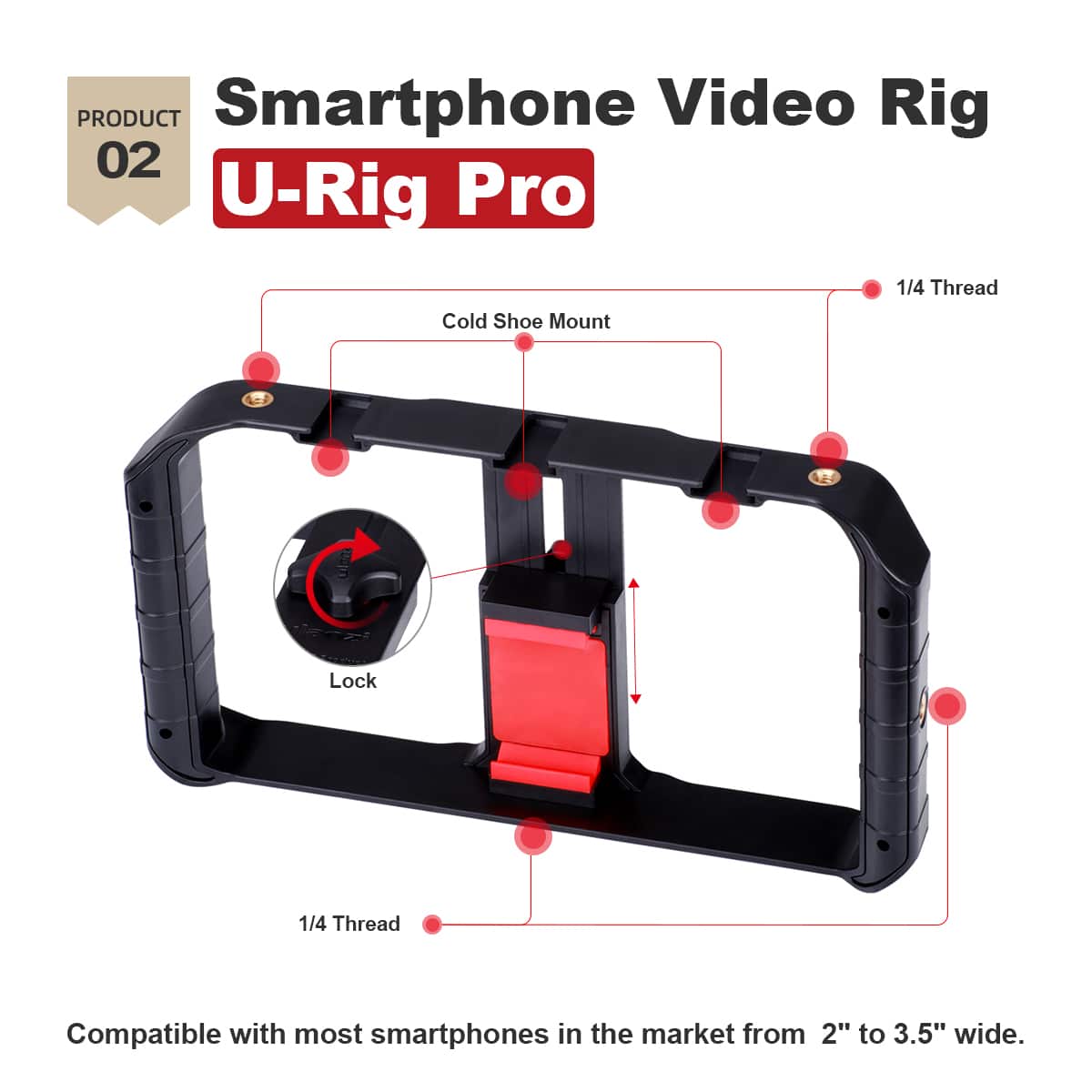 Ulanzi Smartphone Filmmaking KIT: U-Rig Pro, microfoon & 2x LED-lamp