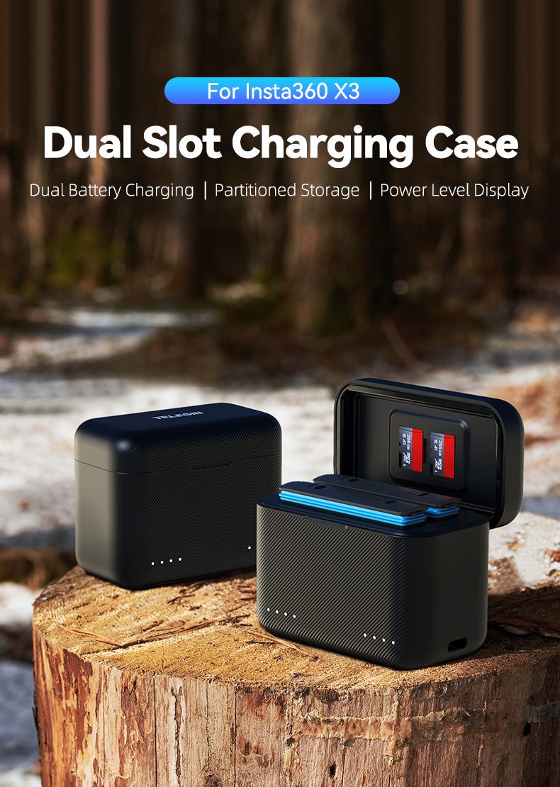 Telesin Charging Box for Insta360 X3 Batteries (2 slots)