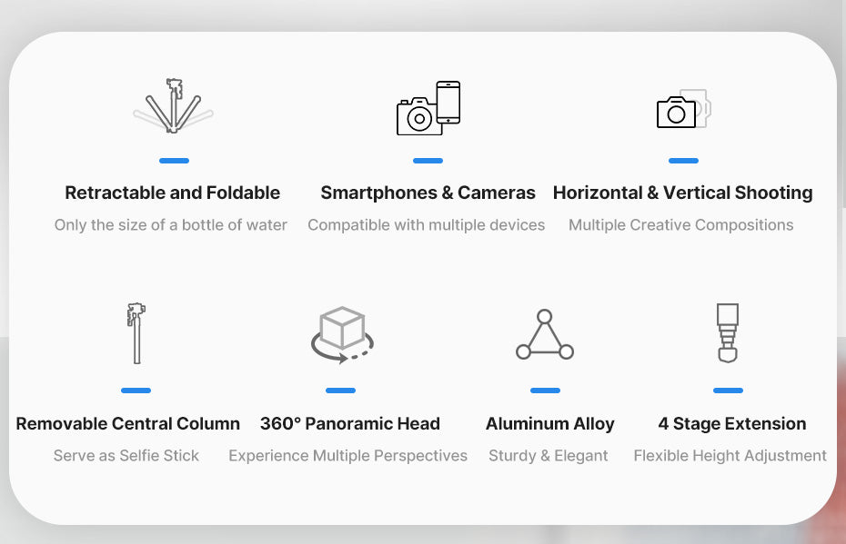 Ulanzi MT-63 lichtgewicht reisstatief 145cm met tel.houder - Statieven en toebehoren