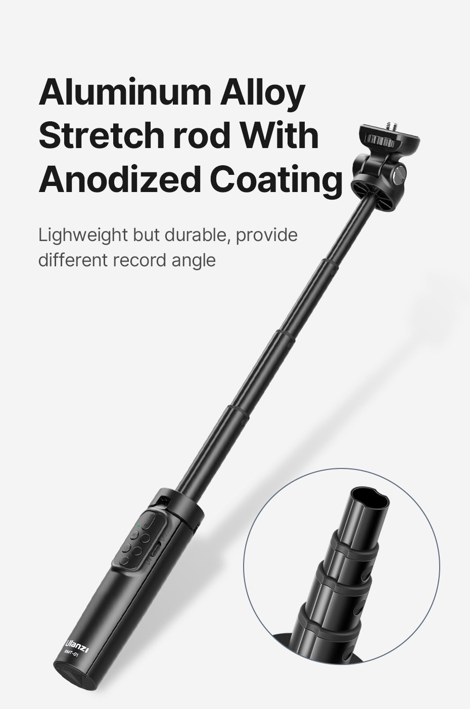 Ulanzi RMT-01 selfie stick tripod with remote for camera & smartphone