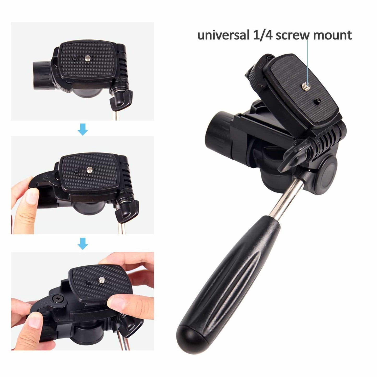 MOJOGEAR 179cm 3-in-1 camera & telefoon statief: driepoot, monopod & horizontale arm - Grote statieven