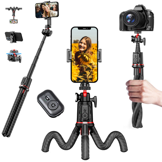 MOJOGEAR MG-TS1 Flexible Selfie Stick Tripod with Bluetooth Remote