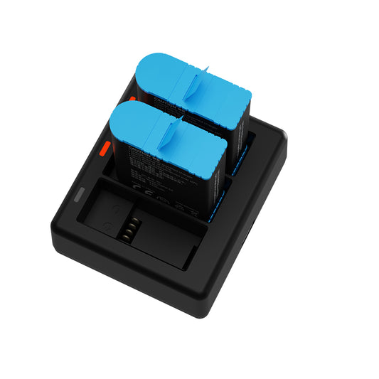 TELESIN Lot De 2 Batteries Enduro + Chargeur De Poche Pour GoPro Hero 12/11/10/9