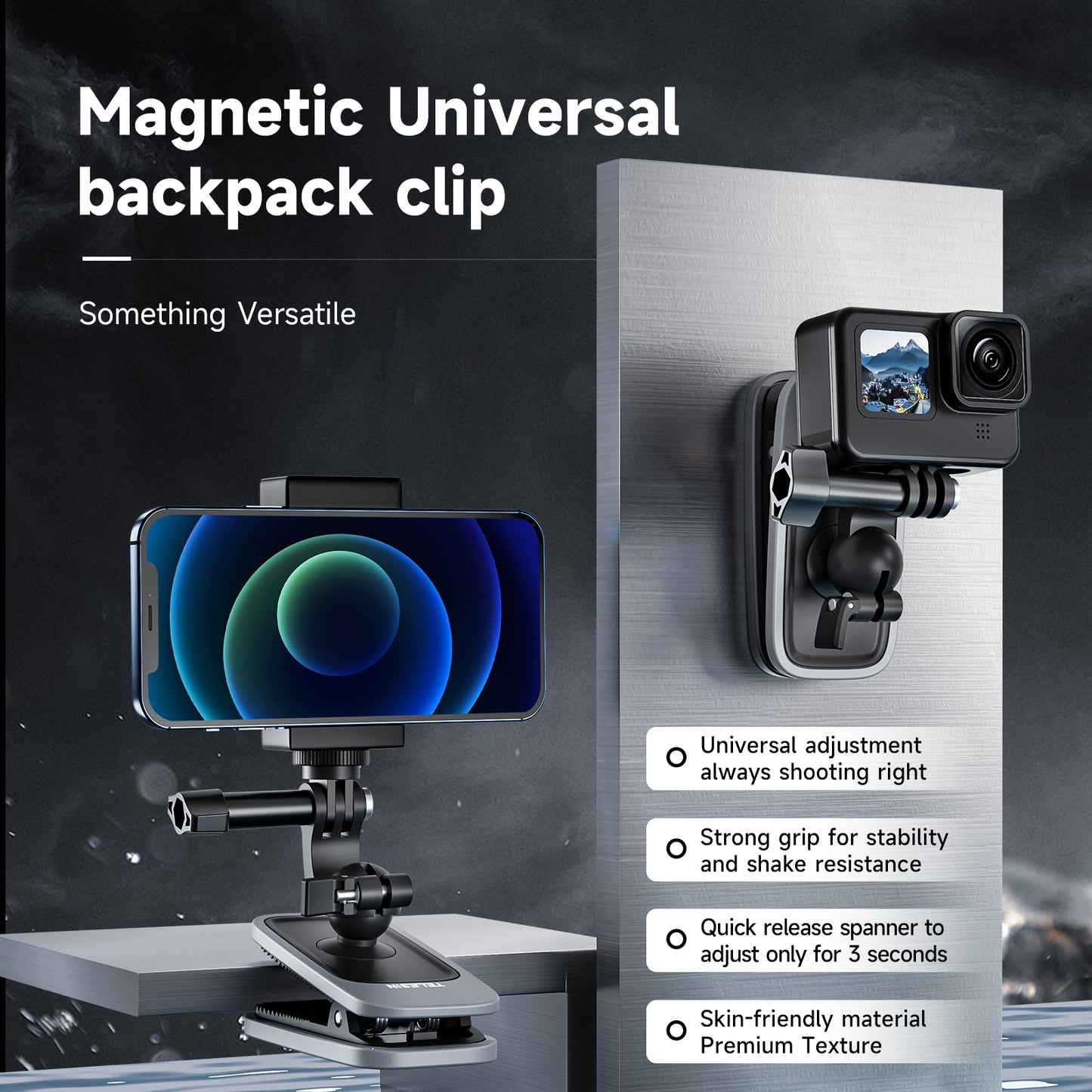 Telesin Backpack clip voor action cam - Magnetisch - Telefoonhouders