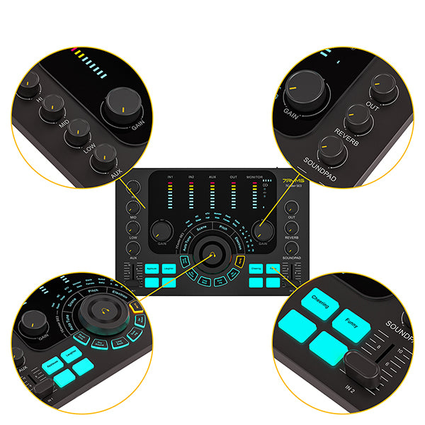 7RYMS 7CasterSE3 voor Podcast, Streaming, Gaming en Muziek - Met 2x XLR - Microfoonaccessoires