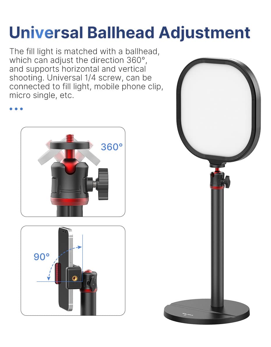 VIJIM K7 LED Video Light with Adjustable Stand