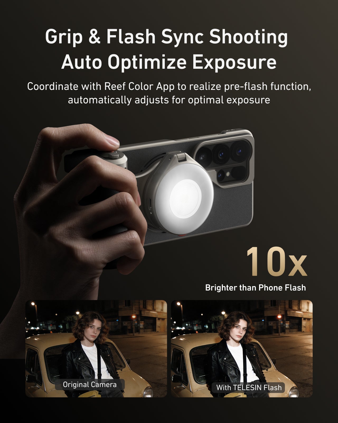 Telesin Master Grip voor Samsung S26 Ultra - Creator Combo met lamp en filter - Zwart