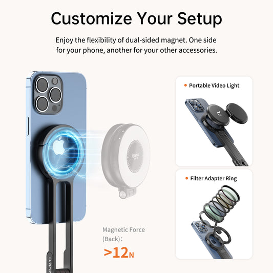 Ulanzi MA30 Mini Smartphone Statief Magnetisch met Karabijnhaak - Statieven en toebehoren