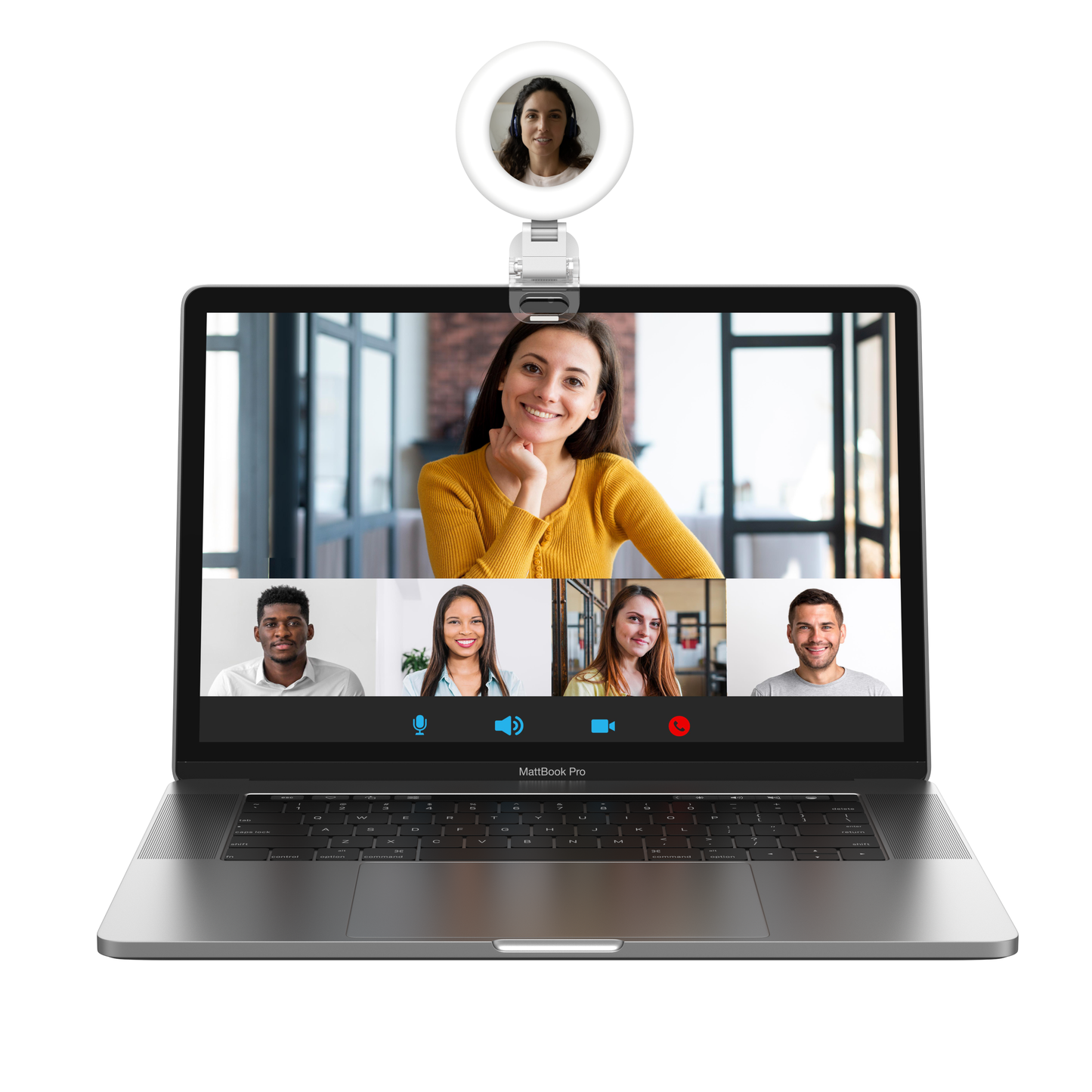 Telesin Mini Selfie Ring Light with Clip for Smartphone - White