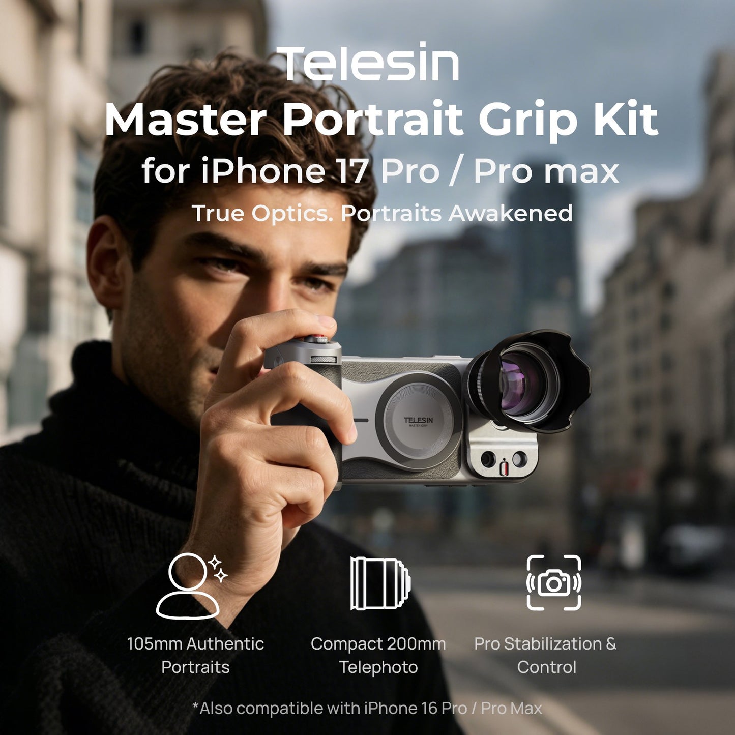 Telesin Master Lens 2X Tele for iPhone 17 Pro – Telephoto lens for Telesin Master Grip