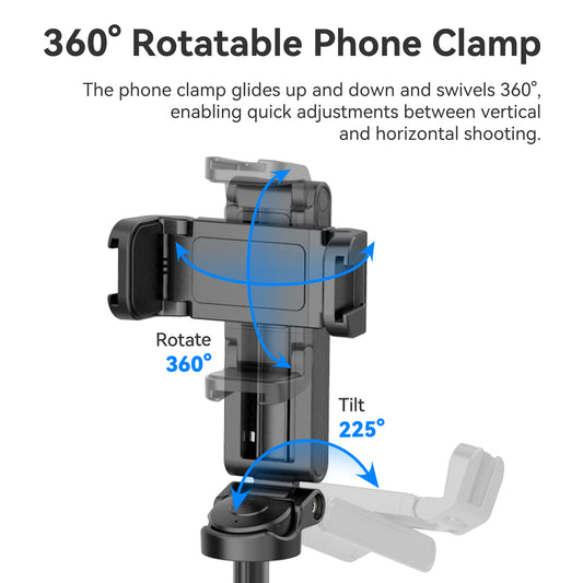 Ulanzi JJ02 Pocket selfie stick statief met bluetooth afstandsbediening - Selfiesticks