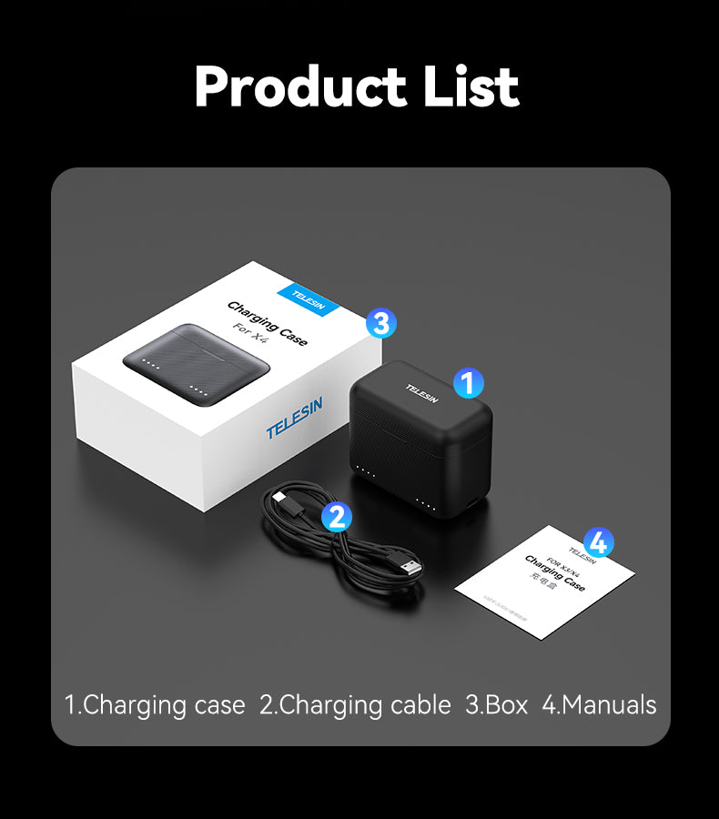 Telesin Charging Box for Insta360 X4 Batteries (2 slots)