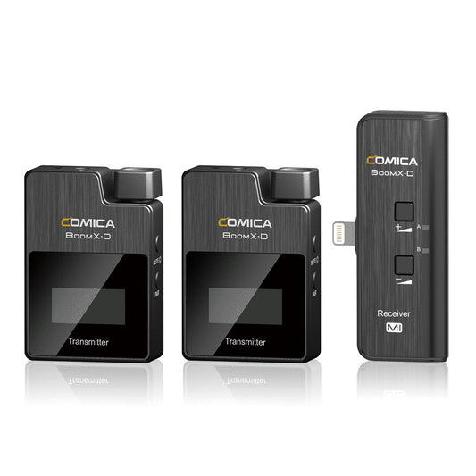 Comica BoomX-D MI2 wireless microphone set with 2 transmitters and Lightning receiver for iPhone