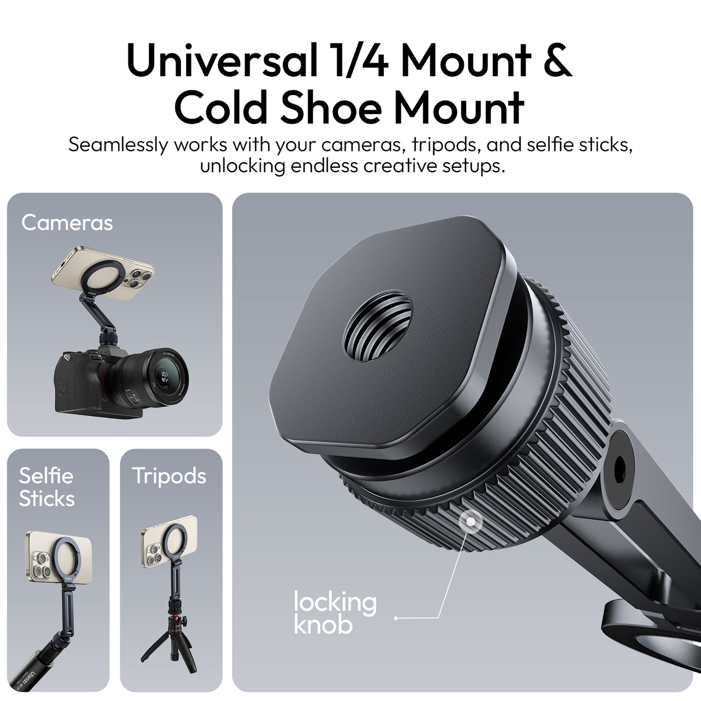 Ulanzi MA07 MagLock telefoonhouder voor statief & Cold Shoe - Telefoon en Tablethouders